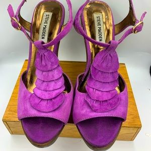 Steve Madden Trufle Sz 7 Purple Suede Heels